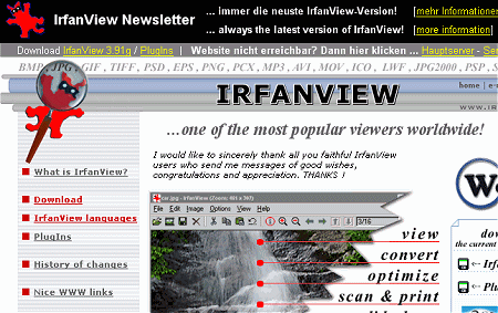 IrfanView Website
